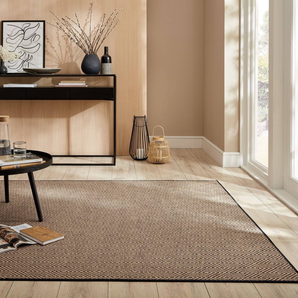 Tapis de salon en jute noir 120x170 cm — vue 3