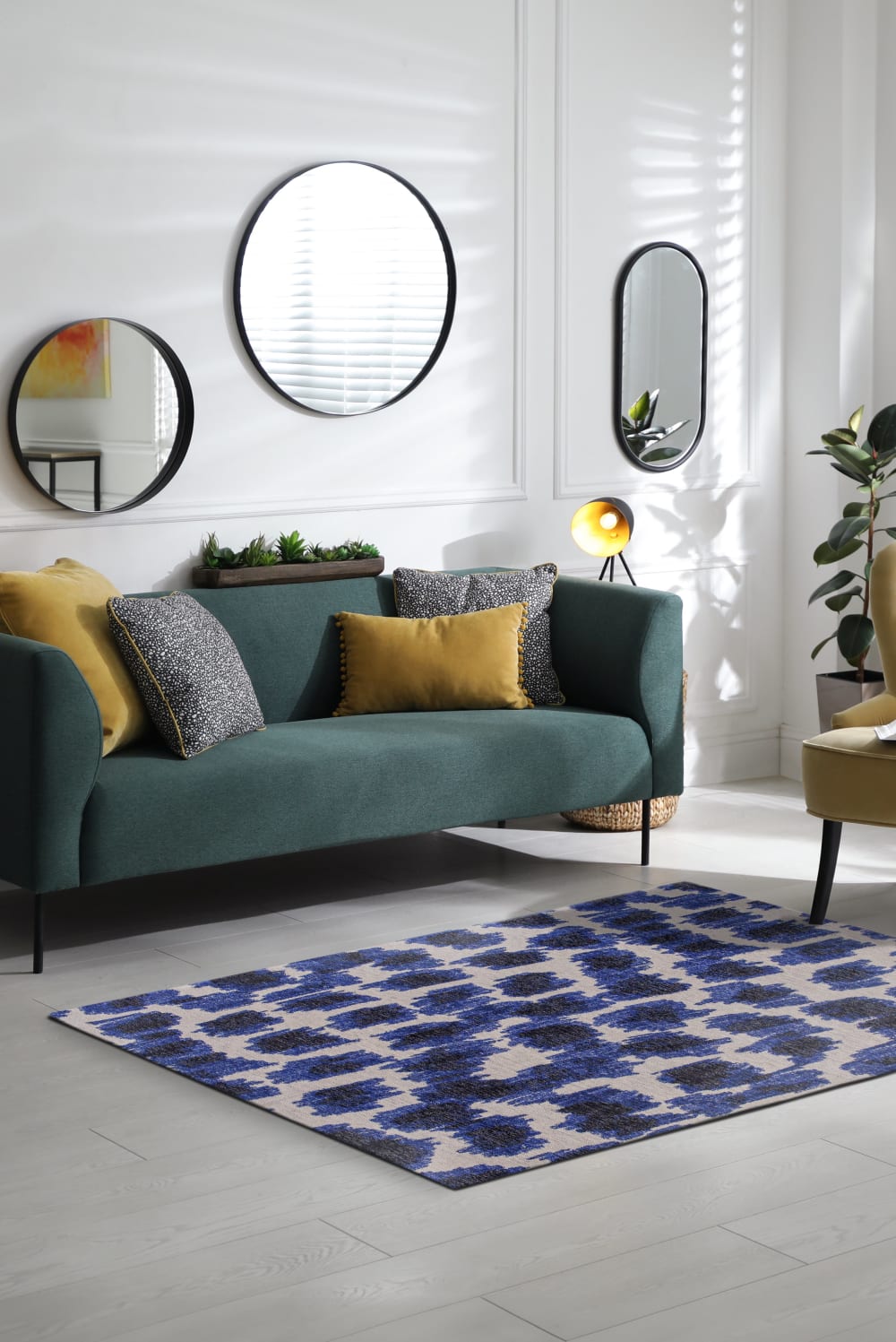 Novatrend Wohnzimmer- und Schlafzimmerteppich modern flachgewebt TAKI style modern Blau Öko-Tex Zertifikat Pes - Polyester