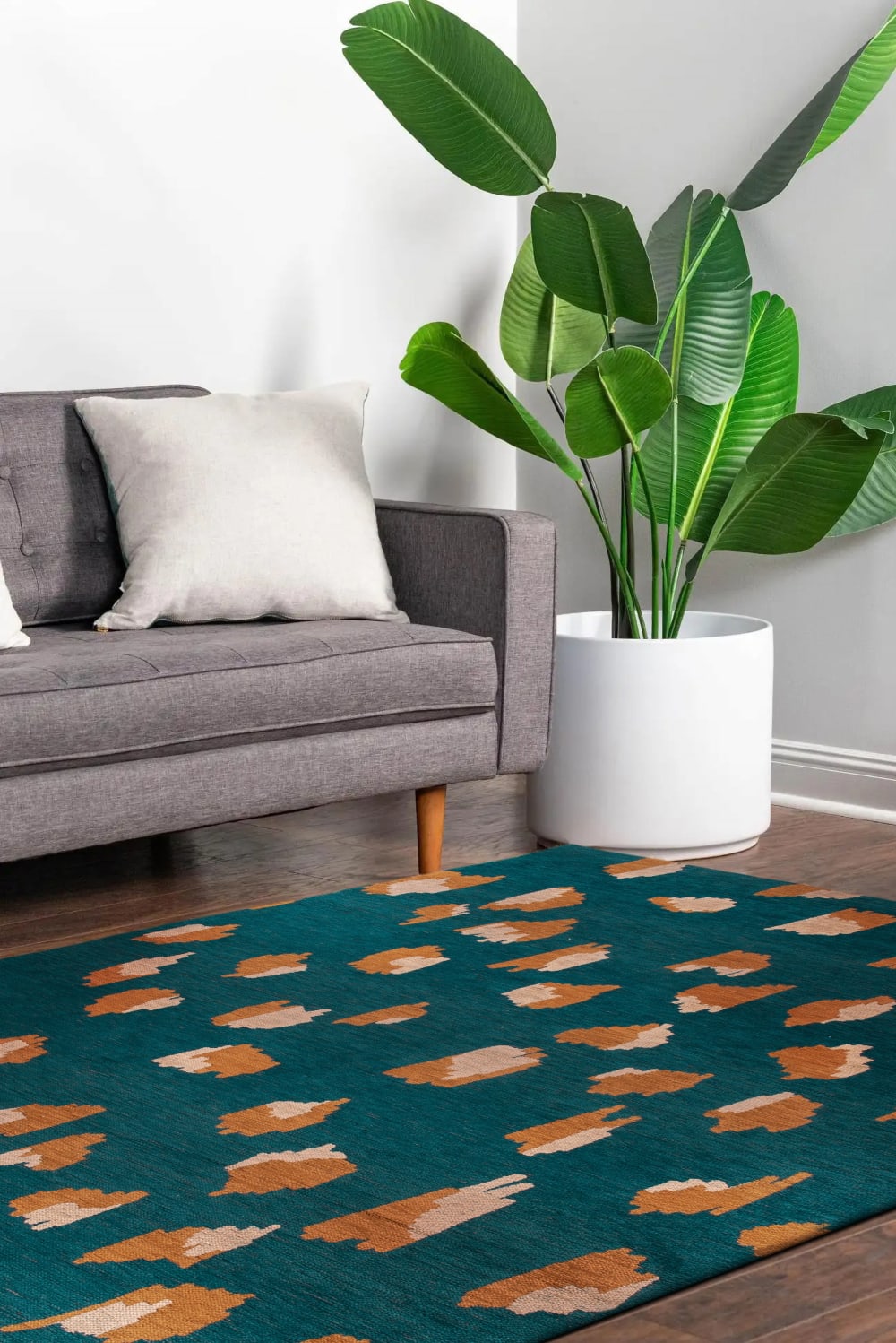 Novatrend Wohnzimmer- und Schlafzimmerteppich flachgewebt ARIES style modern Blau Öko-Tex Zertifikat Pes - Polyester