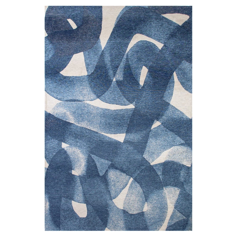 Tapis salon et chambre moderne tissé plat 140x200 cm Bleu - Maisons du Monde