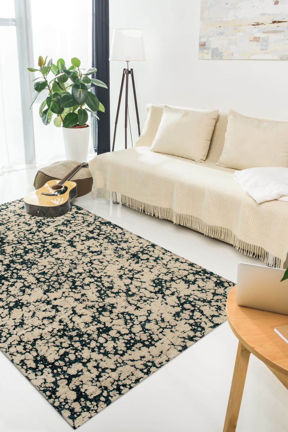 Novatrend Wohnzimmer- und Schlafzimmerteppich flachgewebt GLOOM style modern Grün Öko-Tex Zertifikat Pes - Polyester