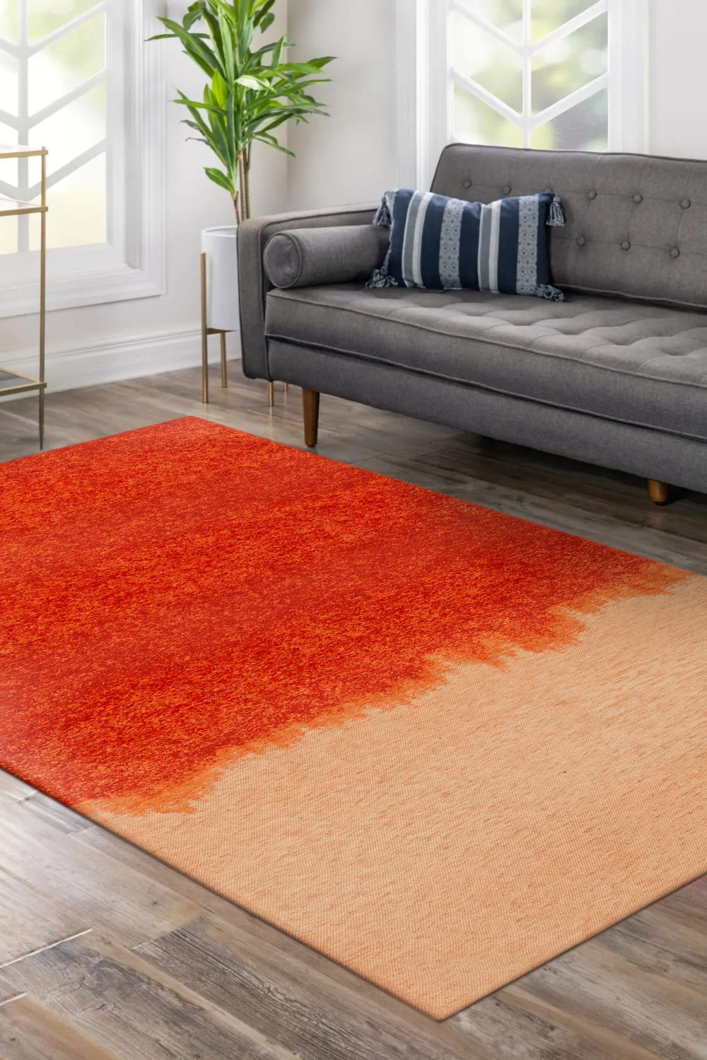 Novatrend Wohnzimmer- und Schlafzimmerteppich modern flachgewebt BURST style modern orange Öko-Tex Zertifikat Pes - Polyester