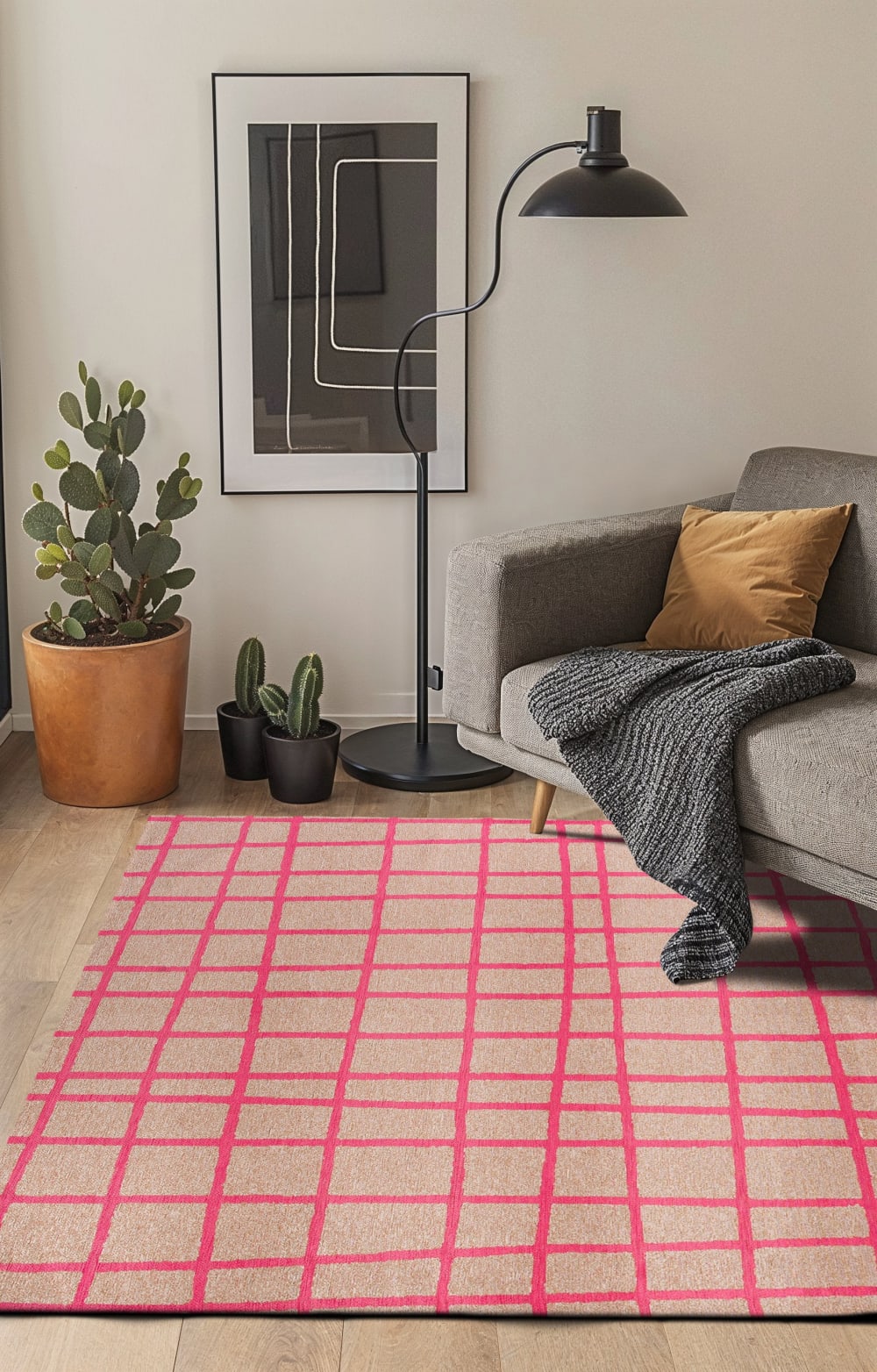 Tapis de salon moderne tissé plat rose 200x280 cm - Maisons du Monde