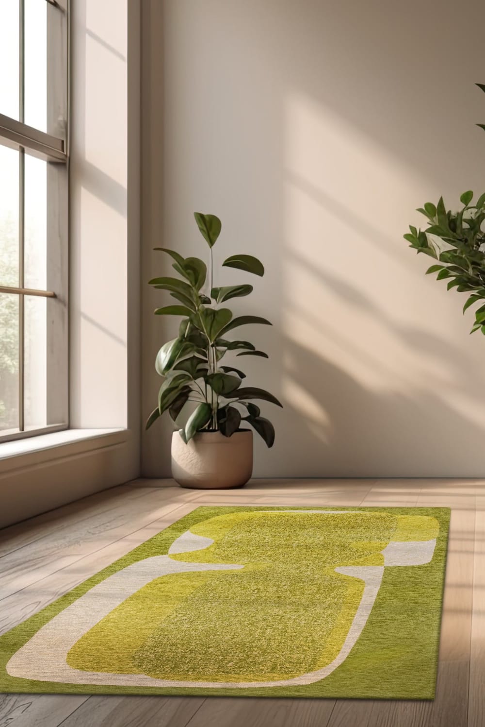 Novatrend Wohnzimmer- und Schlafzimmerteppich modern flachgewebt TOUC TOUC style modern Grün Öko-Tex Zertifikat Pes - Polyester