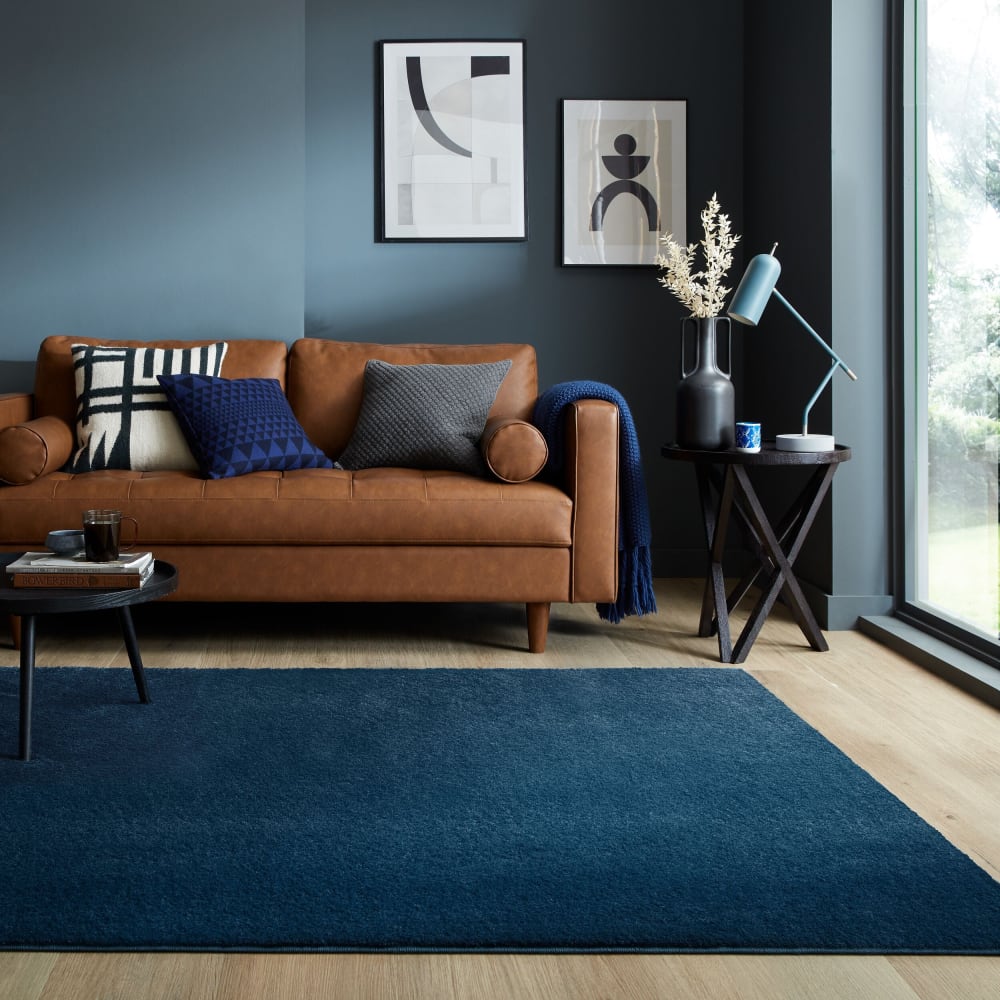 Tapis de salon moderne épais bleu 160x230 cm — vue 3