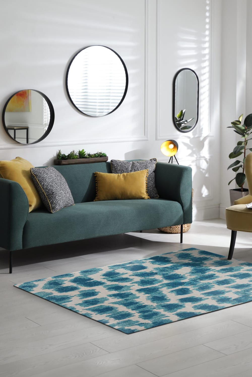Novatrend Wohnzimmer- und Schlafzimmerteppich modern flachgewebt TAKI style modern Blau Öko-Tex Zertifikat Pes - Polyester