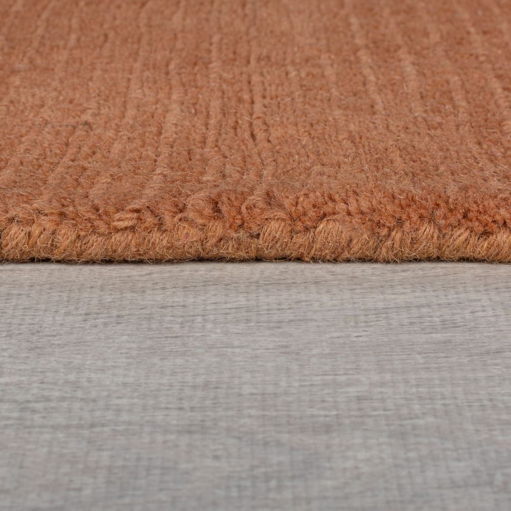 Tapis de salon uni en laine orange 120x170 cm — vue 3
