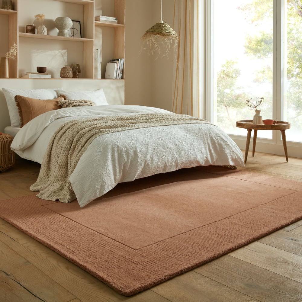 Tapis de salon uni en laine orange 120x170 cm — vue 4