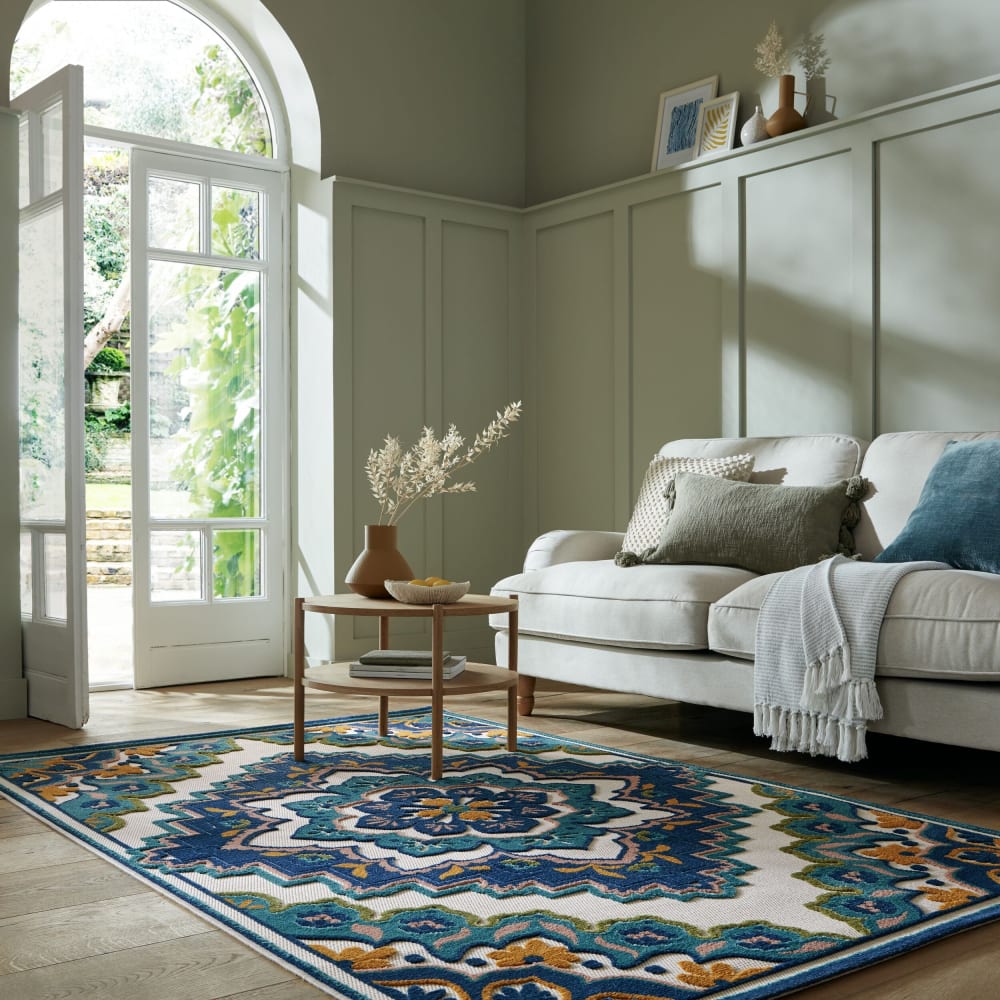 Tapis intérieur extérieur moderne bleu 120x170 cm — vue 3
