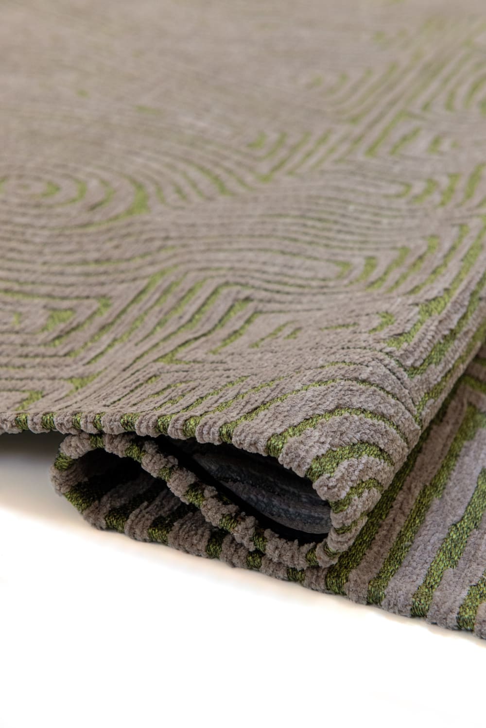 Tapis salon et chambre tissé plat 080x150 cm vert — vue 4