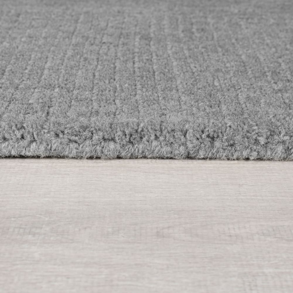 Tapis de salon uni en laine gris 120x170 cm — vue 4