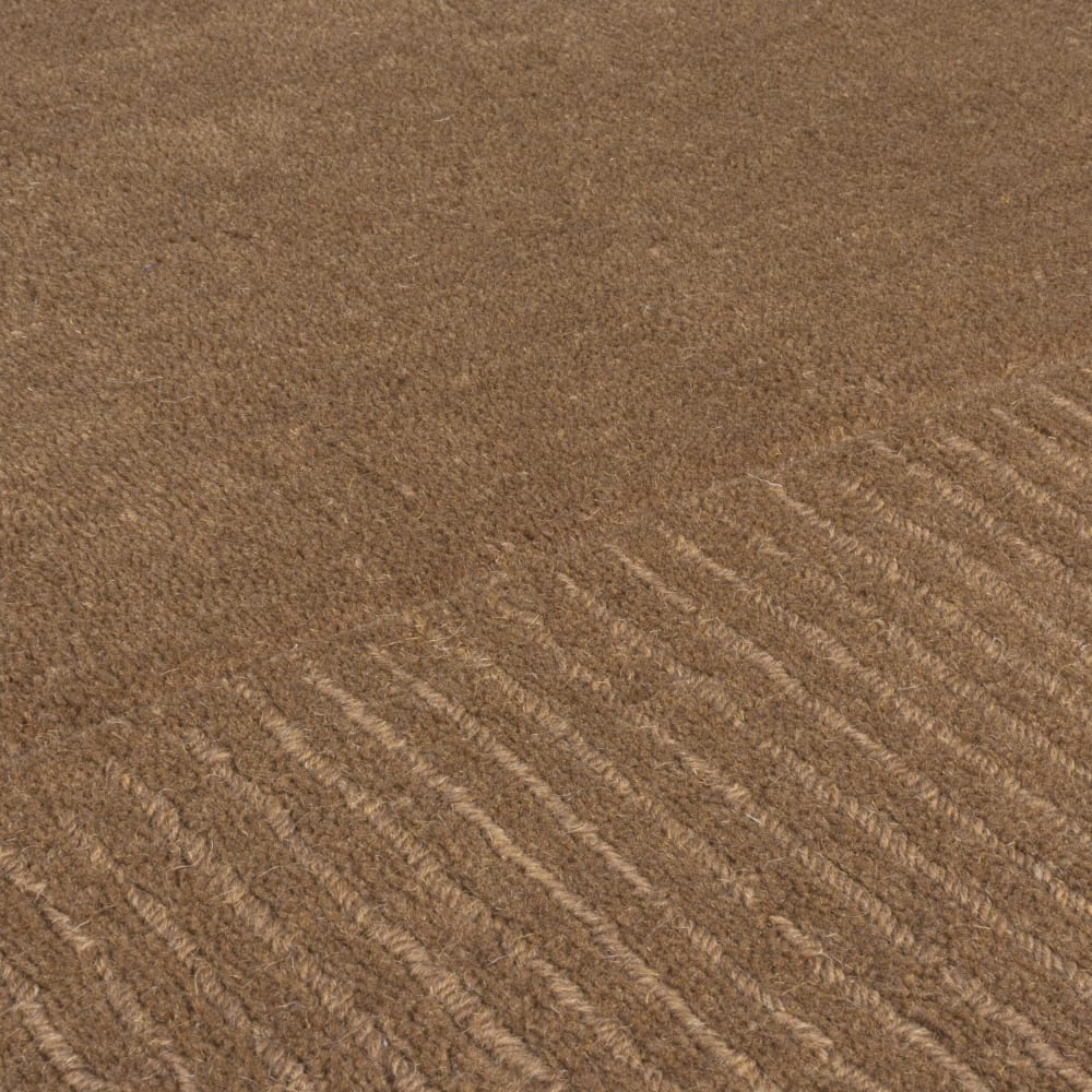Tapis de salon uni en laine marron 120x170 cm — vue 4