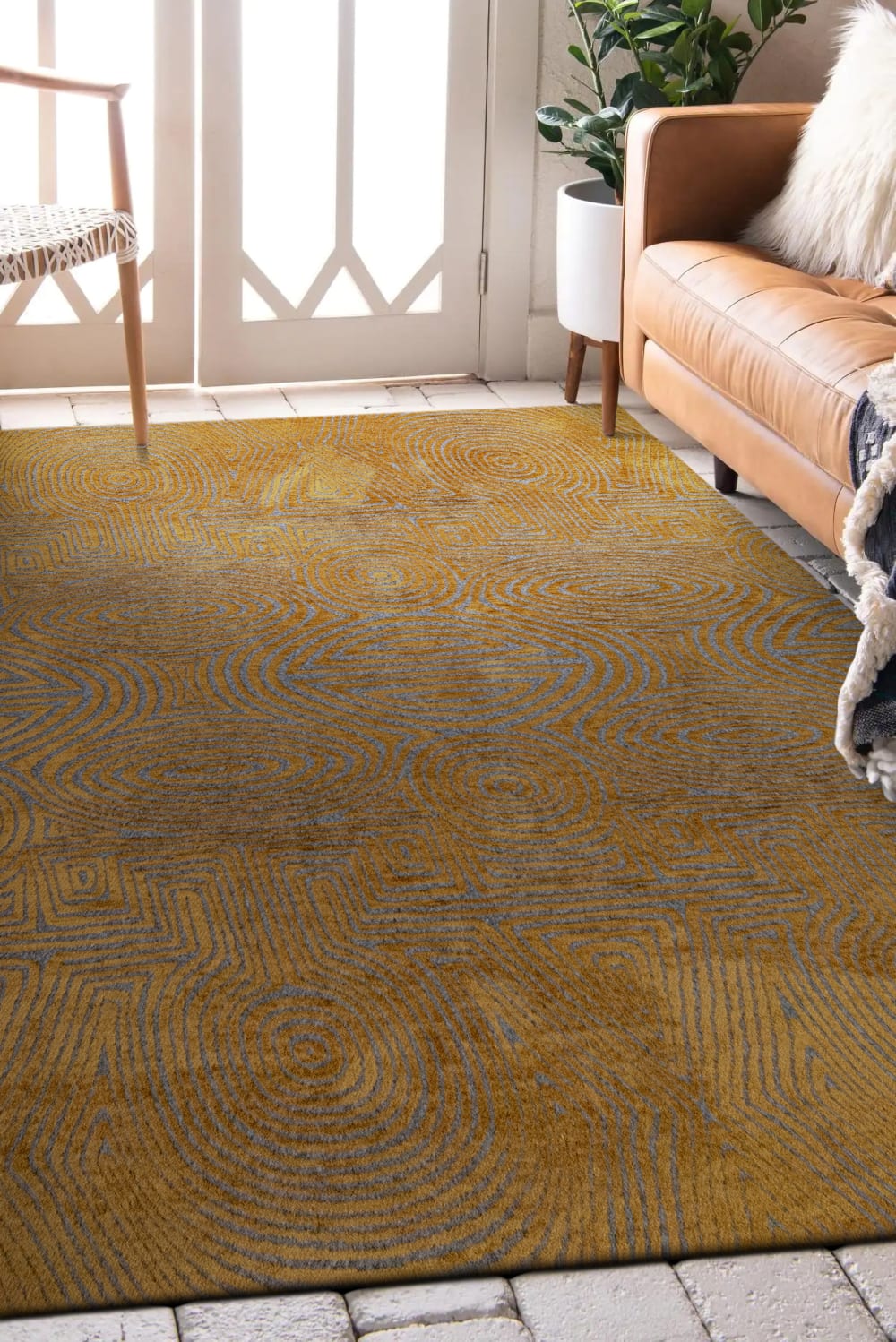Novatrend Moderner Teppich flach gewebt – Wohnzimmer & Schlafzimmer style modern Braun Öko-Tex Zertifikat Pes - Polyester