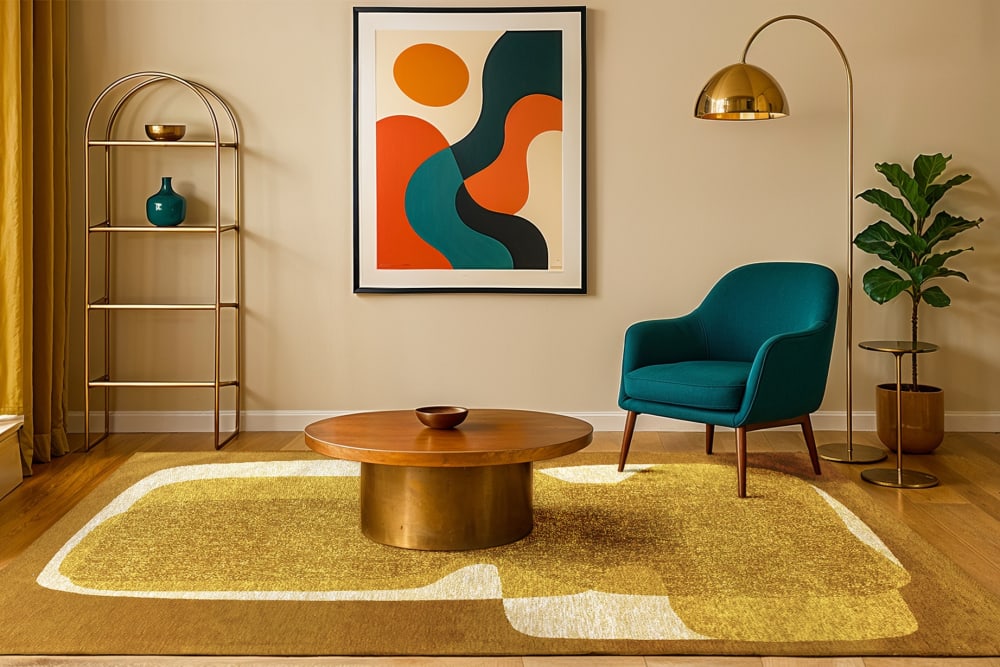 Novatrend Wohnzimmer- und Schlafzimmerteppich modern flachgewebt TOUC TOUC style modern Braun Öko-Tex Zertifikat Pes - Polyester