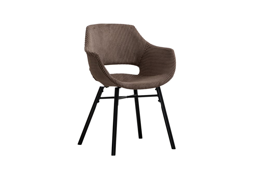 KAWOLA Esszimmerstuhl aus Cord, braun - Stoff