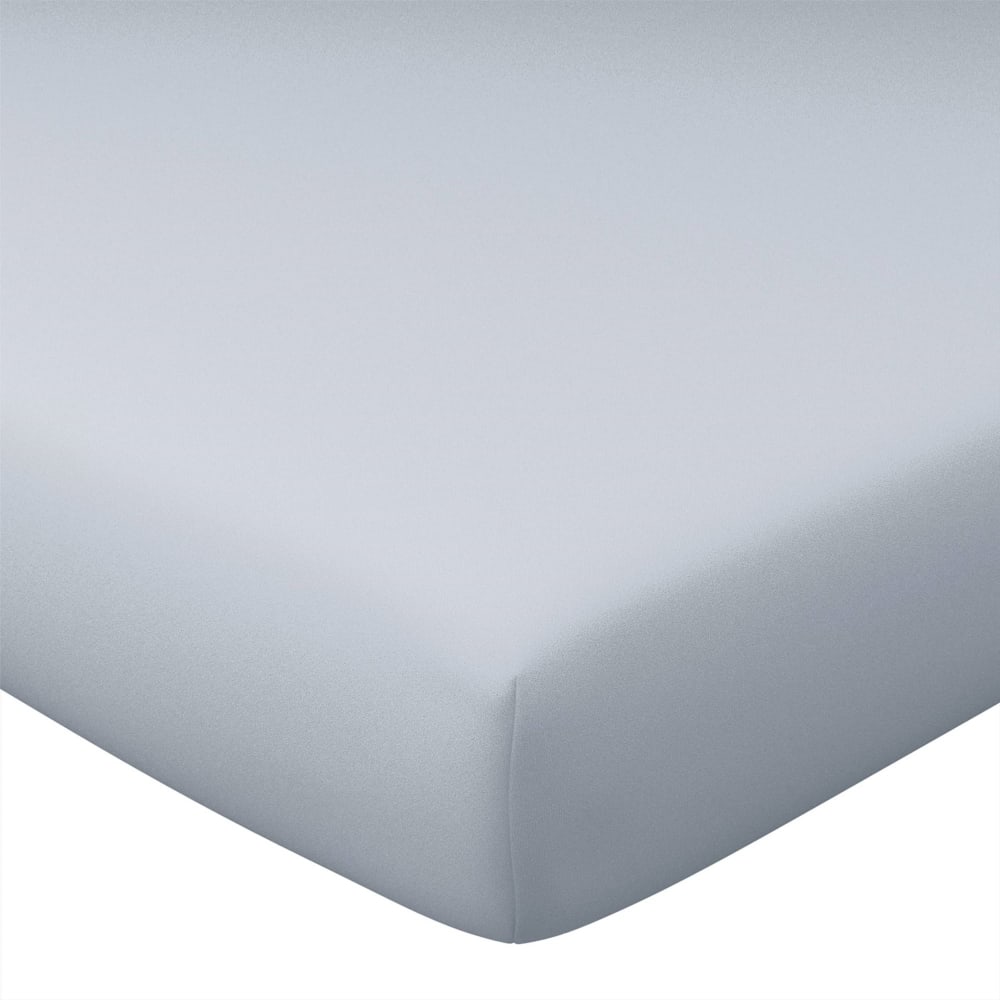 Drap-housse en coton gris perle 180x200x28cm — vue 4