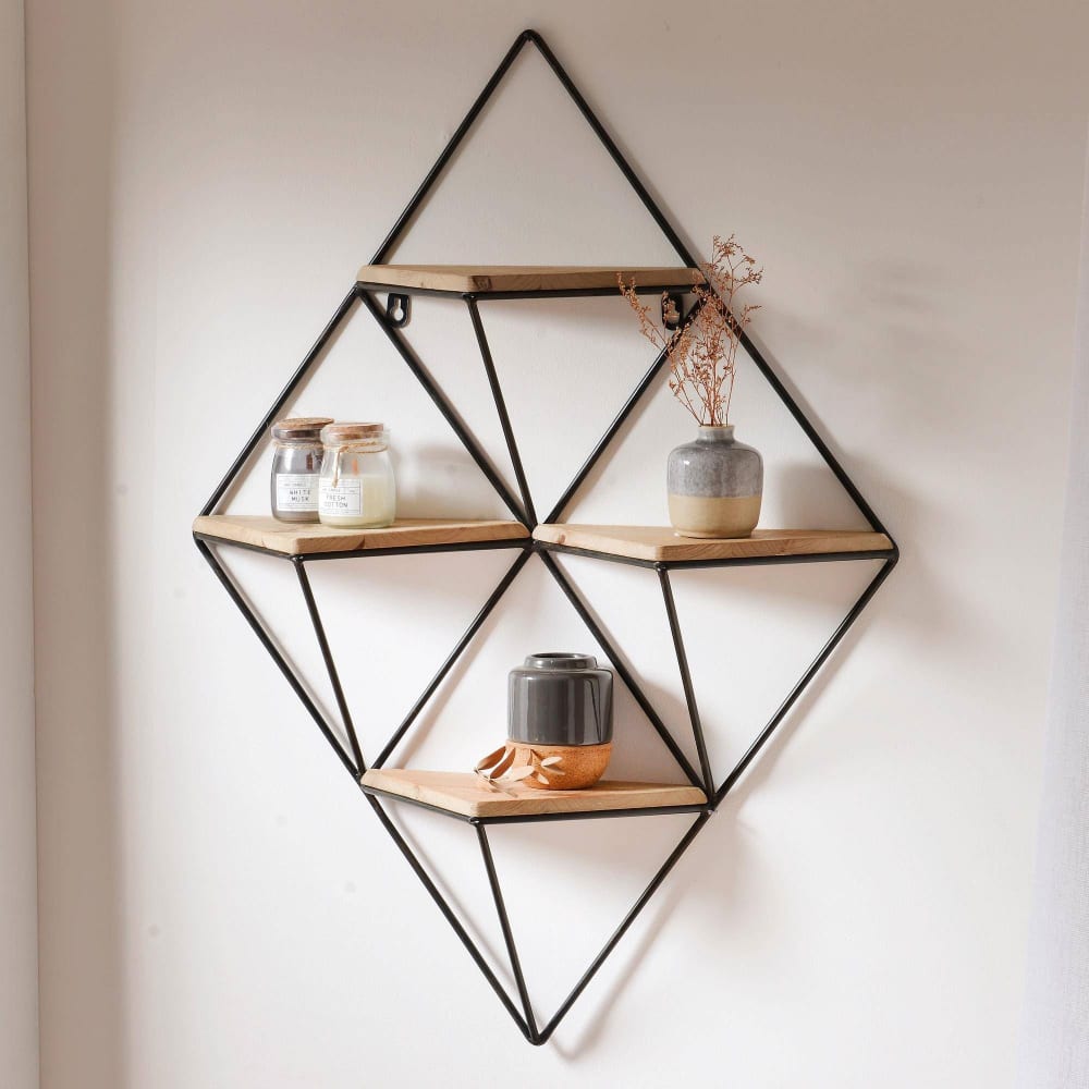 Étagère murale en bois beige