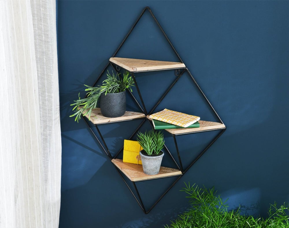 Étagère murale en bois beige