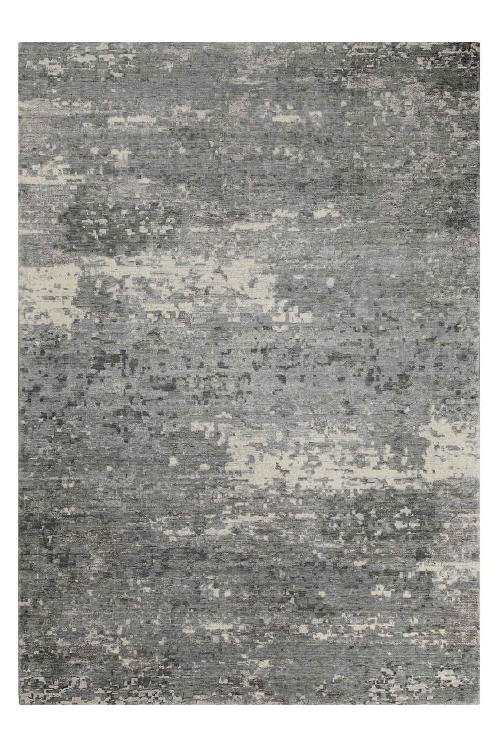 Esprit Zeitgenössischer Teppich aus reiner Wolle und Viskose in Grau 140x200 style vintage Grau Wolle