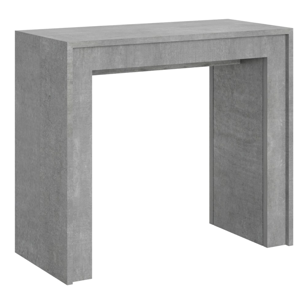 Itamoby Ausziehbarer Konsolentisch 90x42/302cm in Holzoptik Zementgrau style modern - Spanplatte