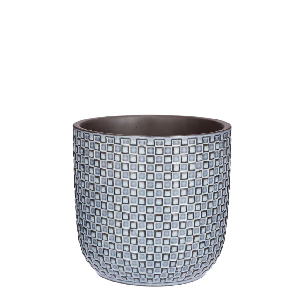 Cache-pot d'intérieur bleu céramique h17.5xl19xl19cm