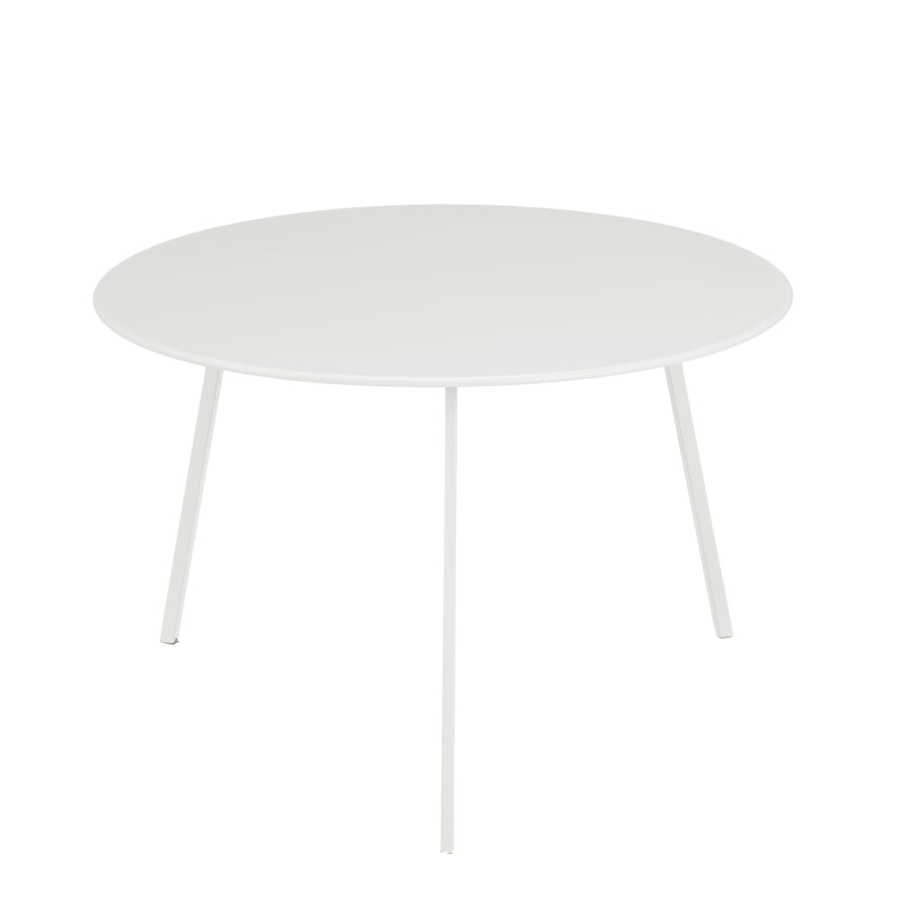Table blanc fer h38xl58xl58cm Table blanc fer h38xl58xl58cm