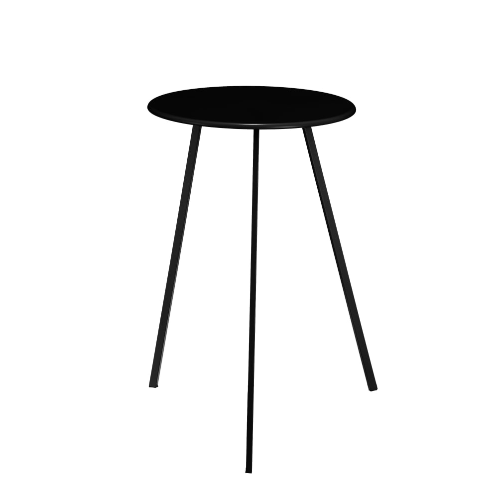 Table d'appoint d'extérieur en métal noir H58