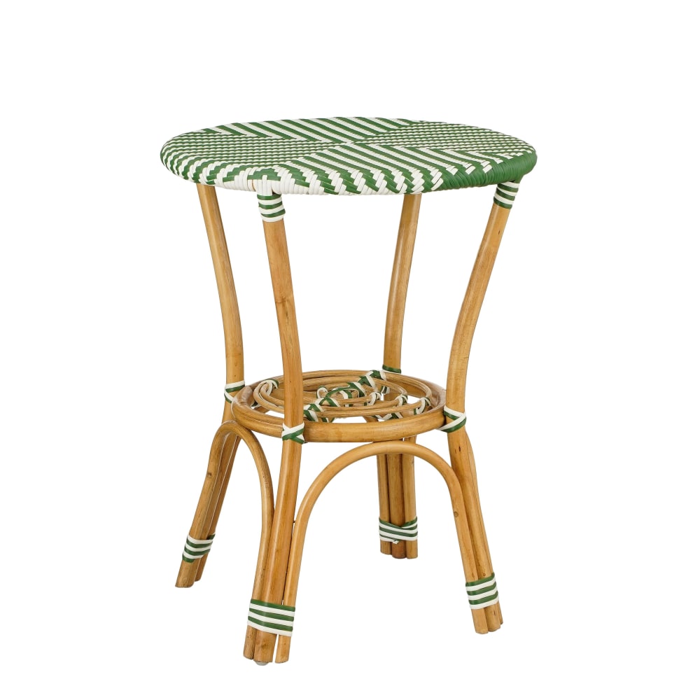 Table de bistrot de jardin vert foncé et blanc H66