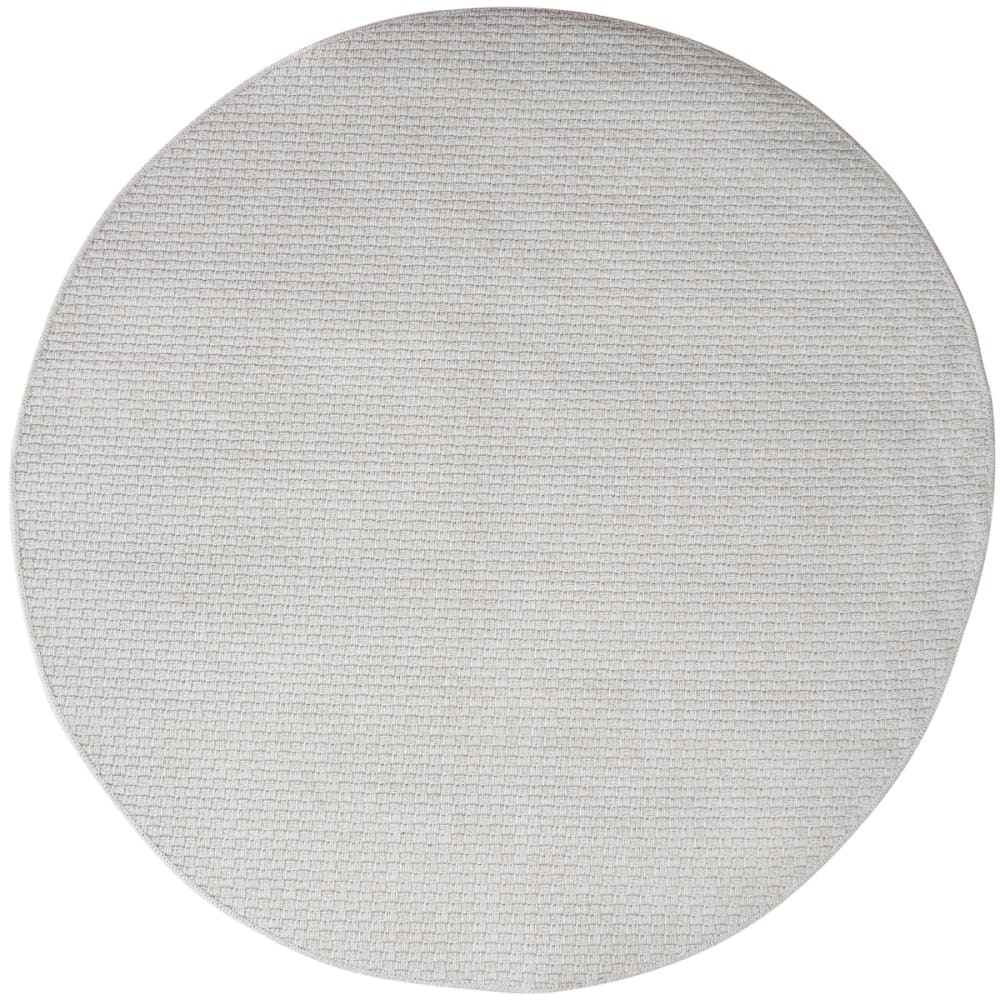 Tapis extérieur intérieur rond aspect jute blanc uni D120