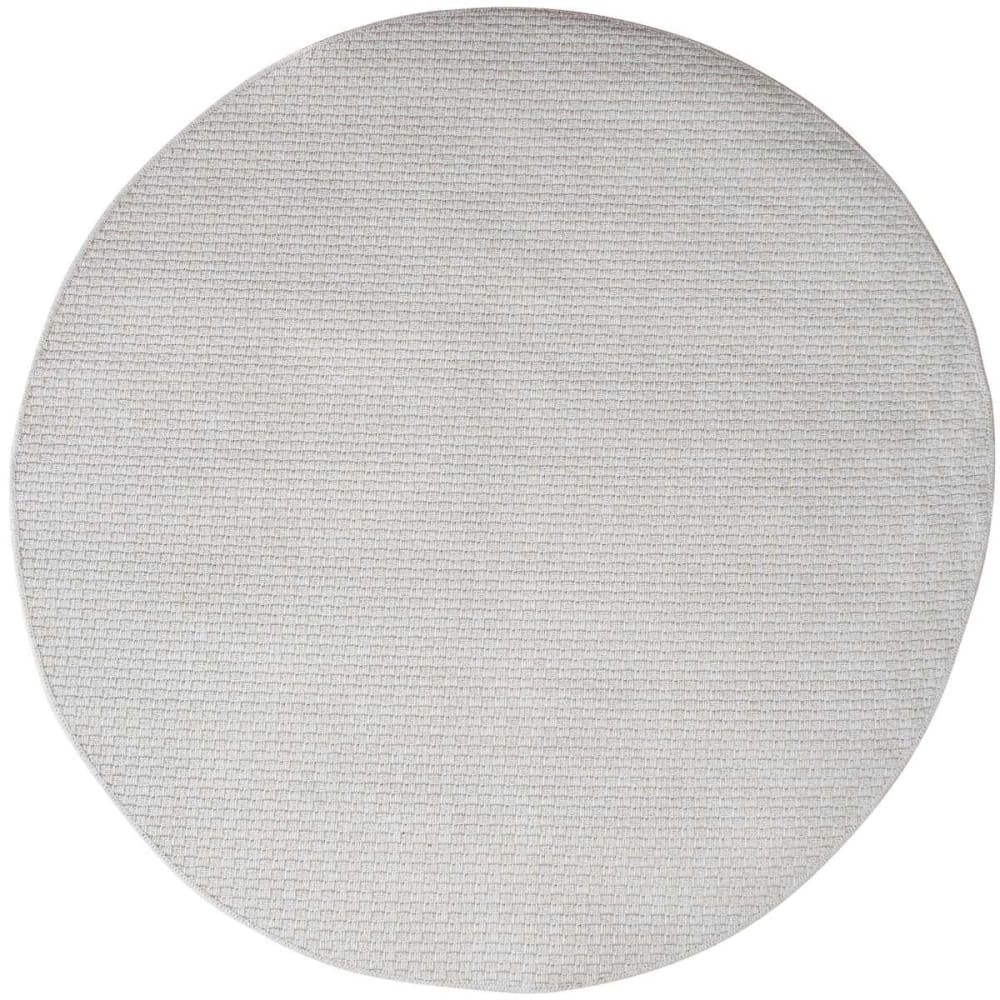 Tapis  rond aspect jute blanc uni D120