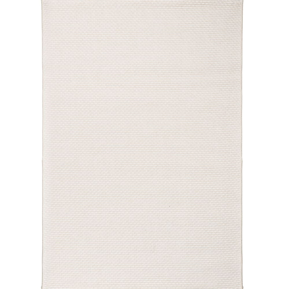 Tapis d'extérieur/interieur aspect jute blanc 160x230