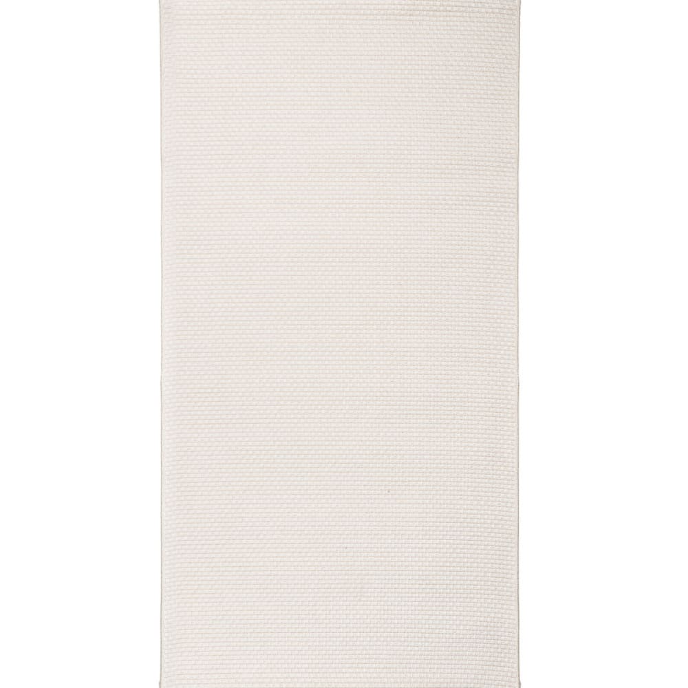 Tapis de couloir extérieur/interieur aspect jute blanc 80x150