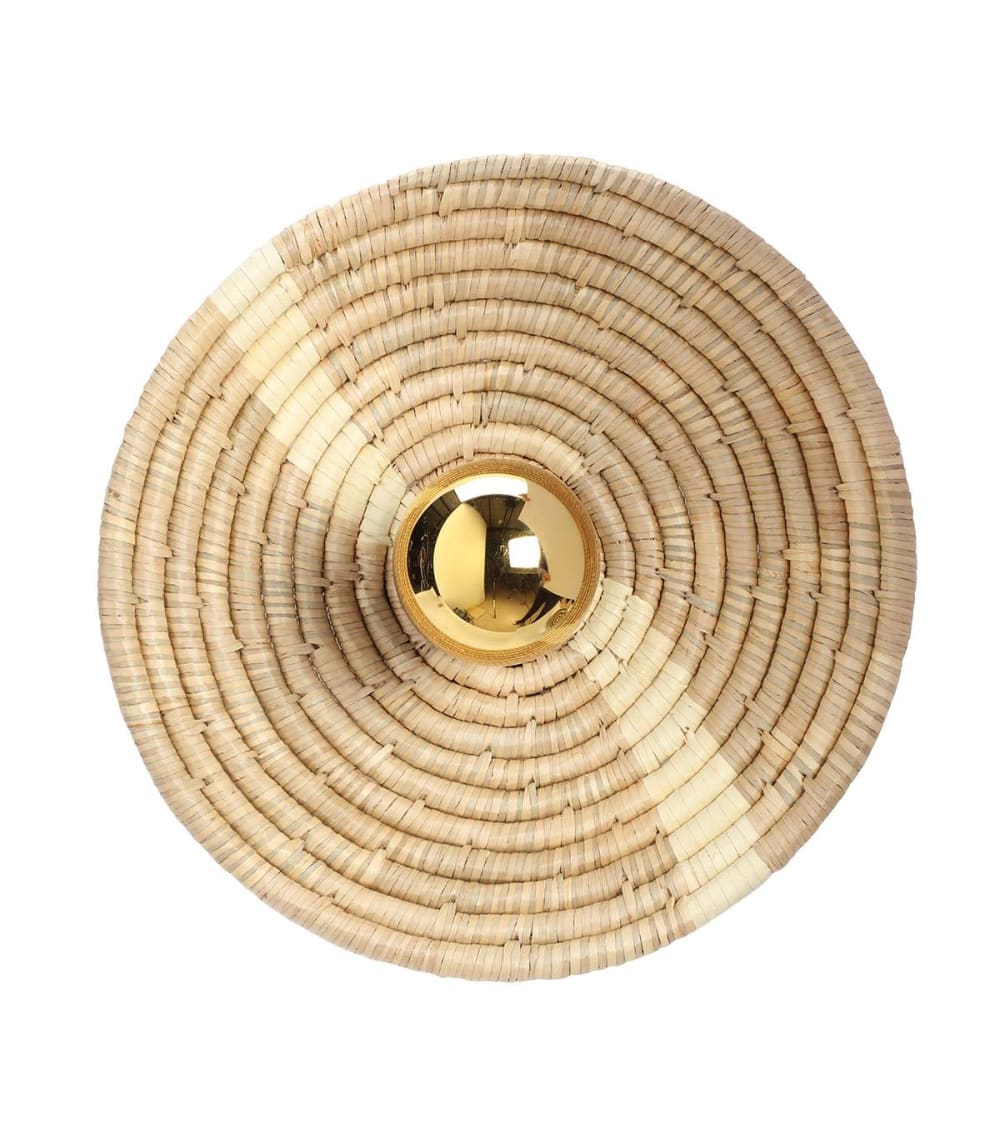 Lussiol Lighting Applique en jacinthe d'eau noir, h. 12 cm style inspirations d'ailleurs Marron Fibres Naturelles