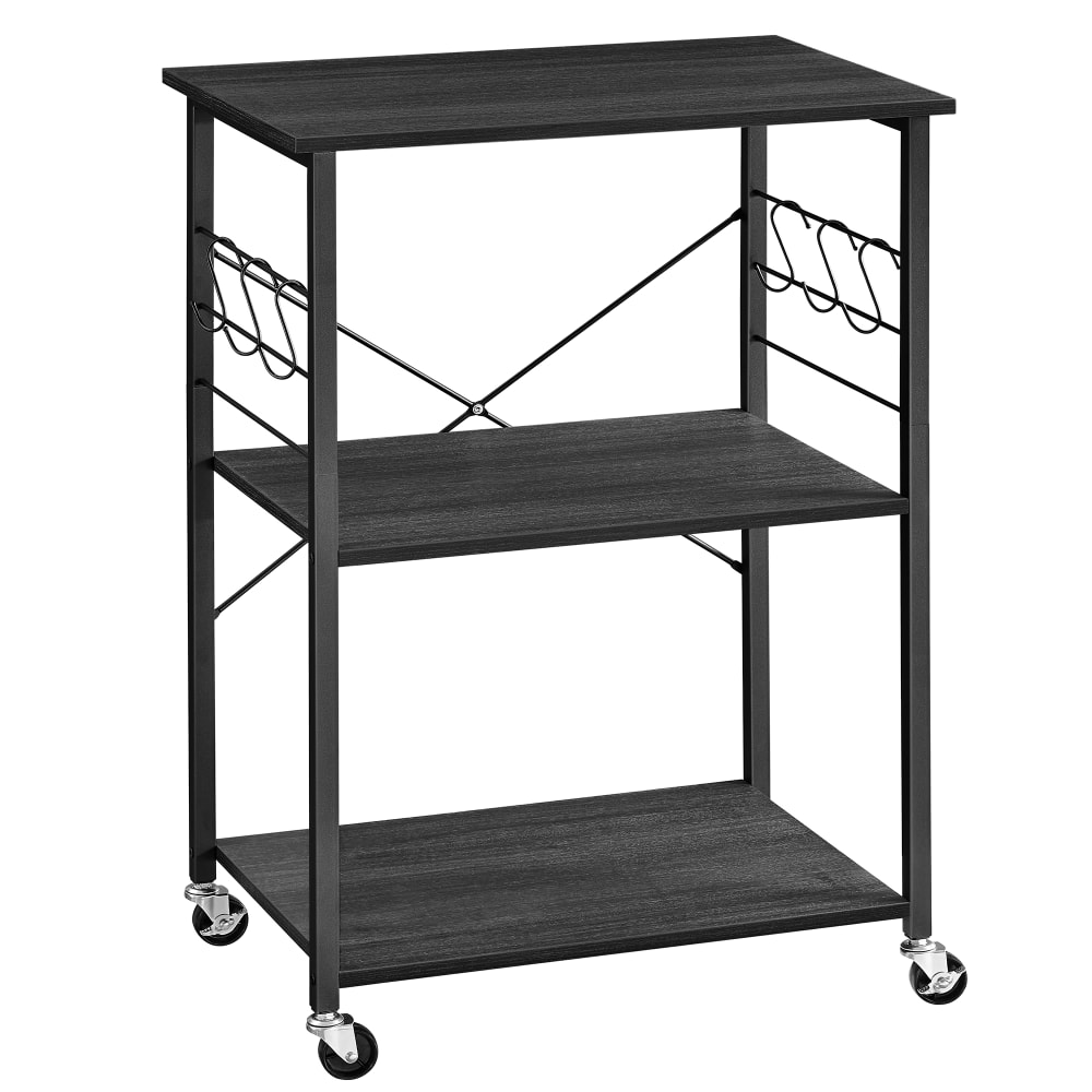 Étagère de cuisine avec multiprise effet bois noir