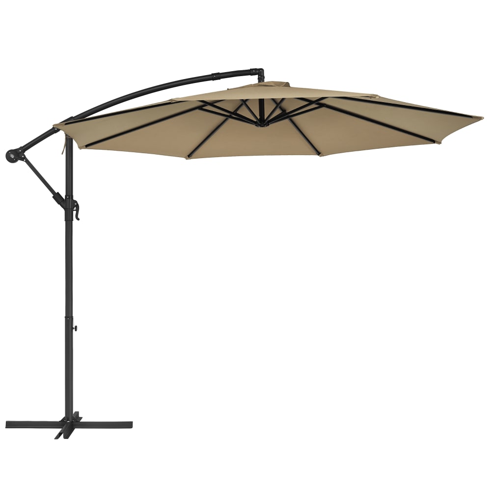 Parasol de jardin extérieur déporté Ø 3 m taupe