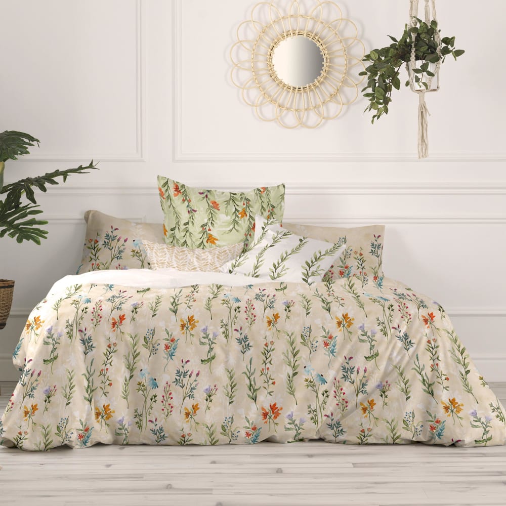 Happy Friday Bettbezug aus 100% Baumwolle 260x240 cm style modern Beige Öko-Tex Zertifikat Baumwolle