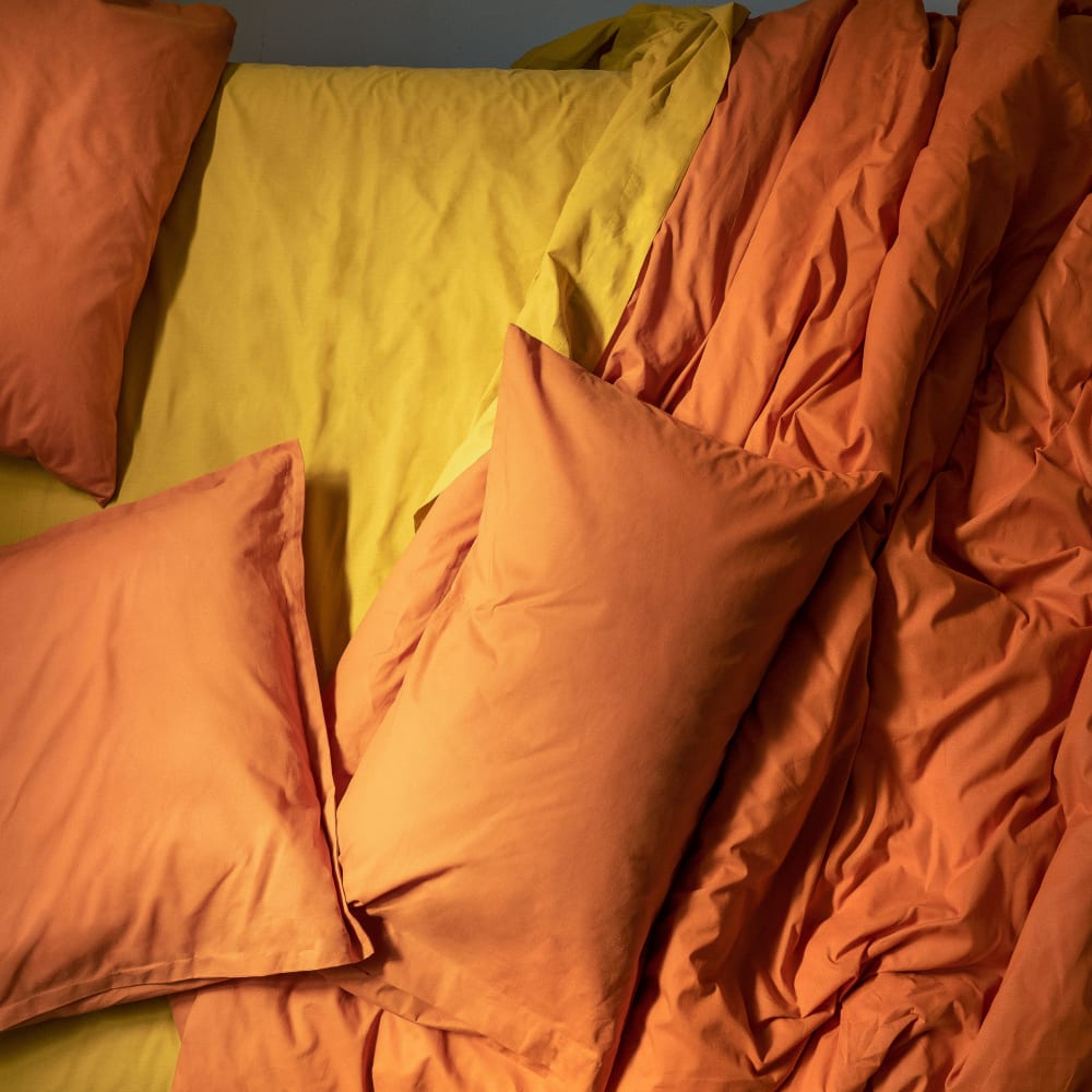Housse de couette 100% coton terre cuite 140x200 cm - Maisons du Monde