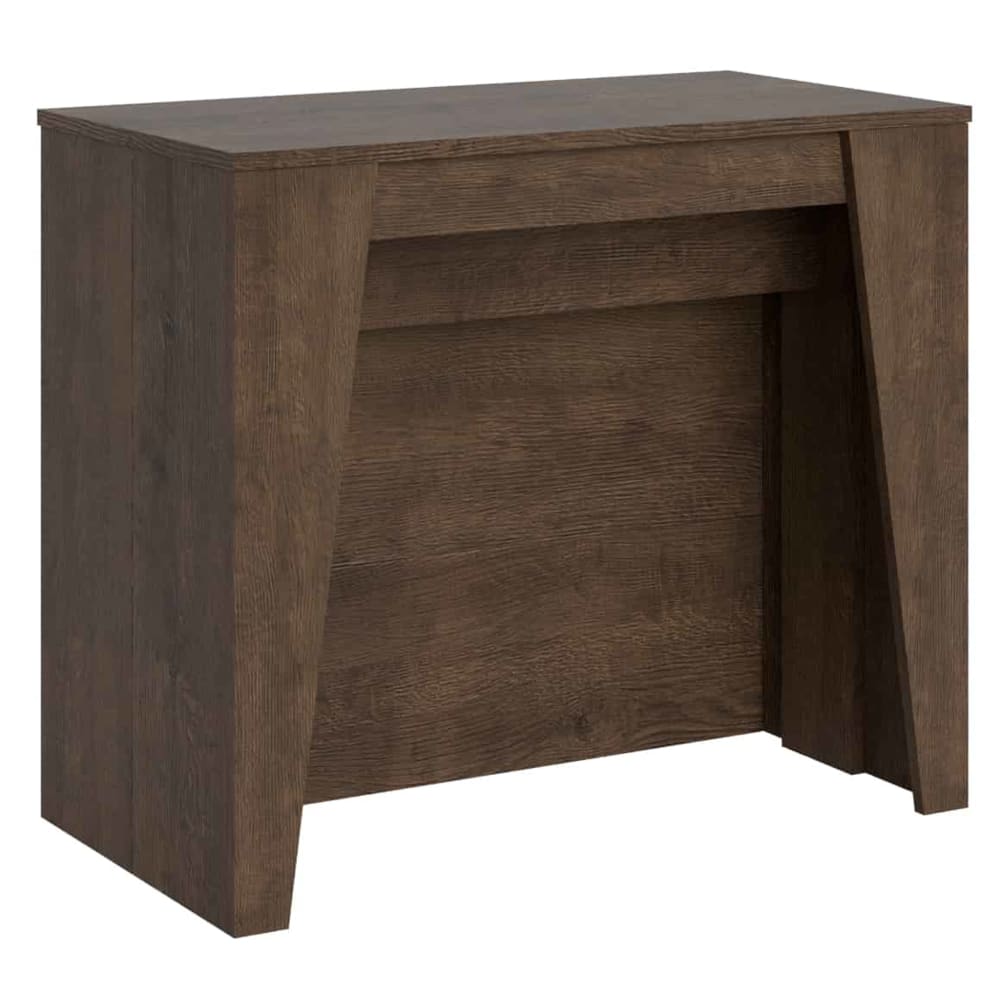 Ityhome Ausziehbarer Konsolentisch 90x48/296 cm in Holzoptik Nussbaumbraun style modern - Spanplatte
