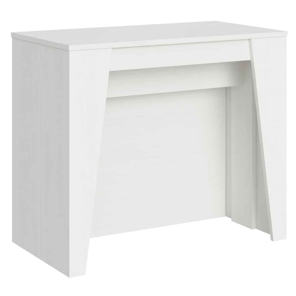 Console extensible 90x48/296 cm effet bois frêne blanc