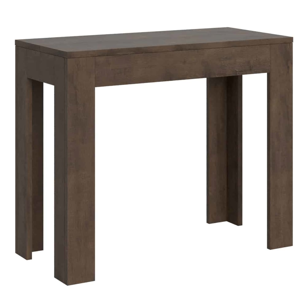 Ityhome Ausziehbarer Konsolentisch 90x42/302 cm in Holzoptik Nussbaumbraun style modern - Spanplatte