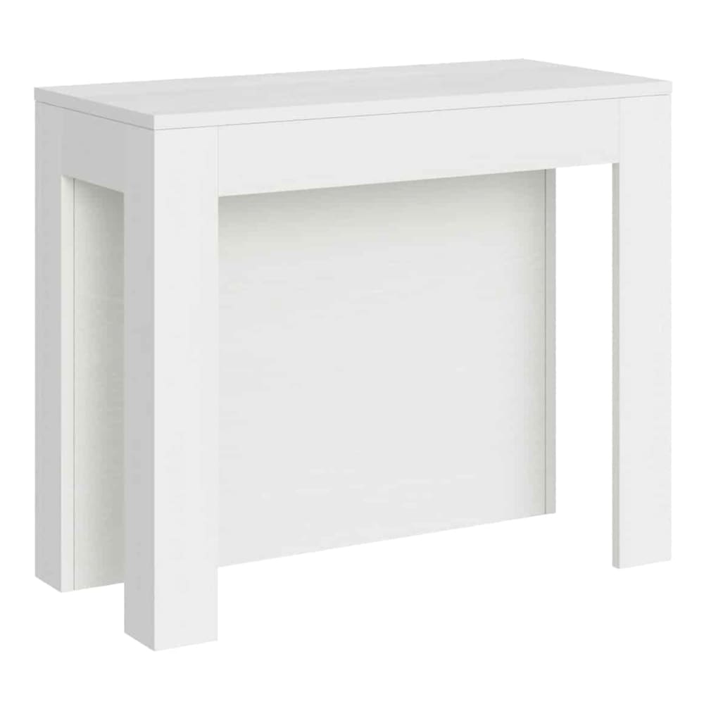 Ityhome Ausziehbarer Konsolentisch 90x42/290cm in Holzoptik Esche weiß style modern - Spanplatte