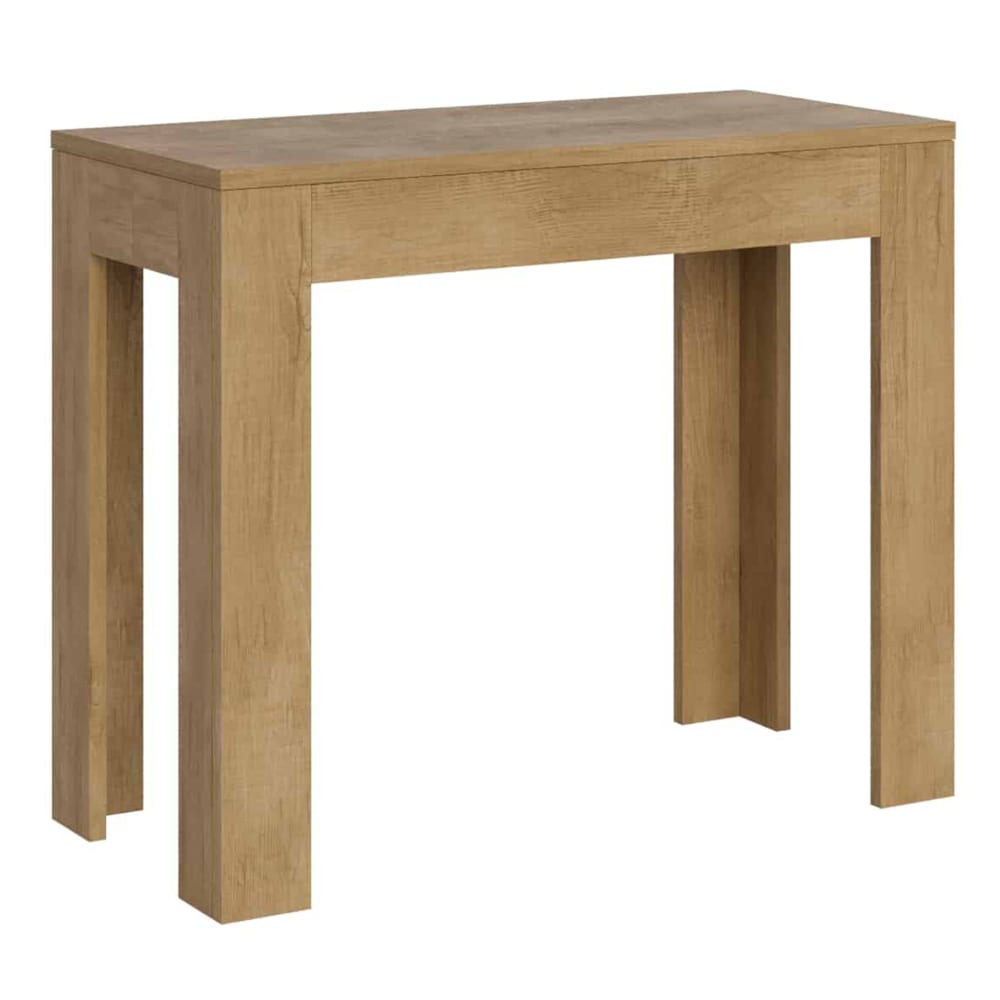 Ityhome Ausziehbarer Konsolentisch 90x42/302 cm in Holzoptik Eiche Natur style modern Braun Spanplatte