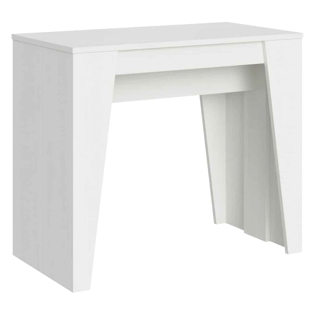 Ityhome Ausziehbarer Konsolentisch 90x48/204 cm in Holzoptik Esche weiß style modern - Spanplatte