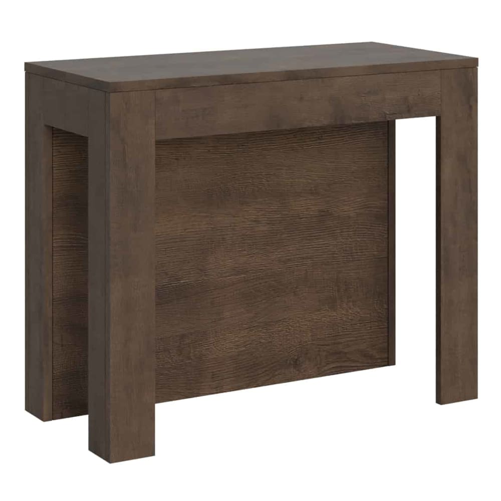 Ityhome Ausziehbarer Konsolentisch 90x42/290cm in Holzoptik Nussbaumbraun style modern - Spanplatte