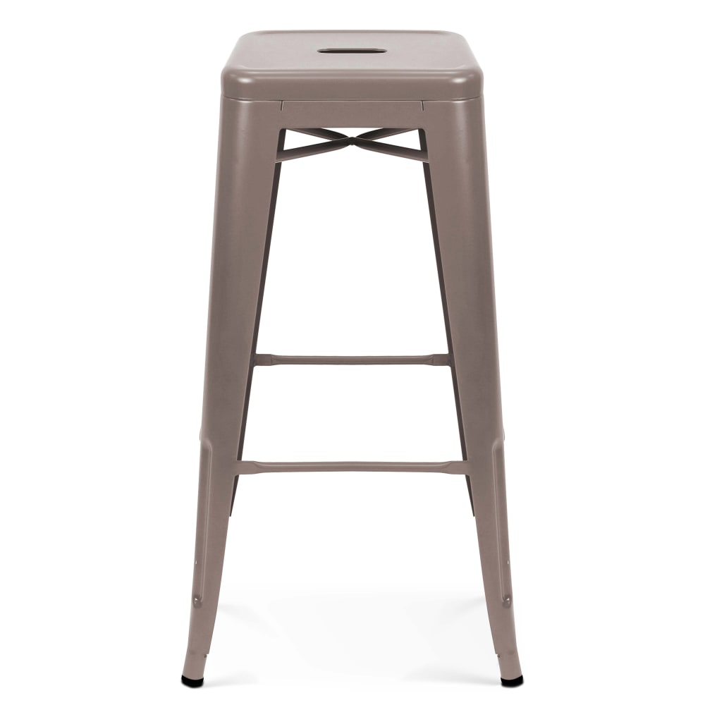 Tabouret de bar en métal mat taupe - Maisons du Monde