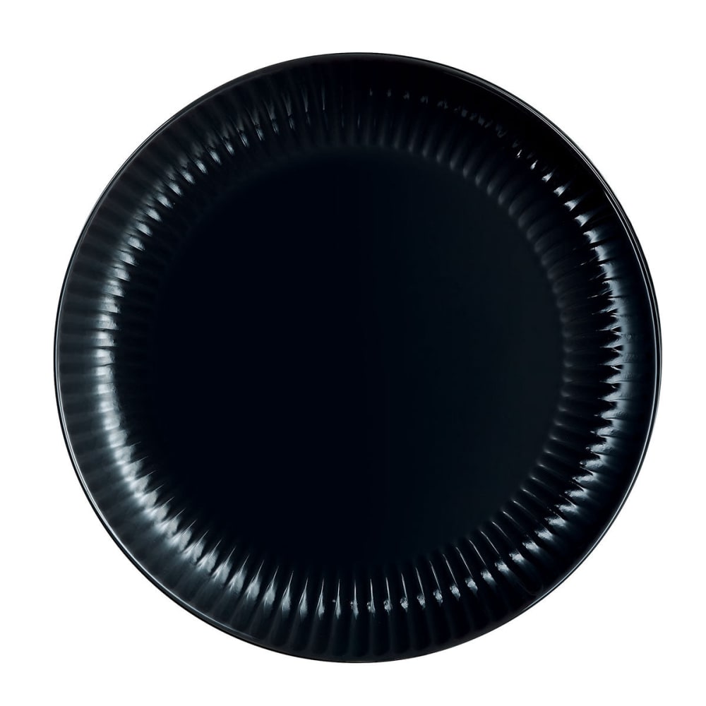 6 assiettes plates noires 25 cm