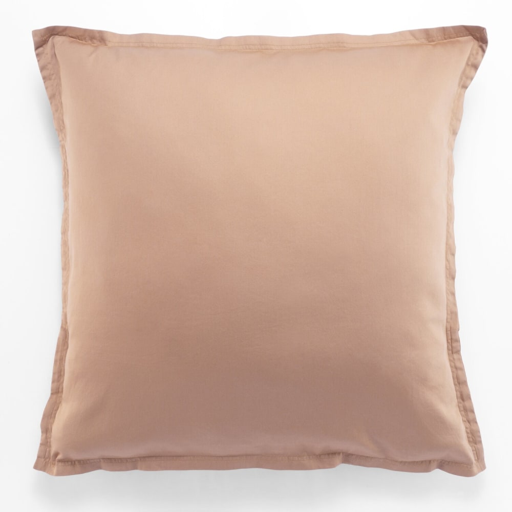 Taie d'oreiller satin de coton rose nude 65x65 cm