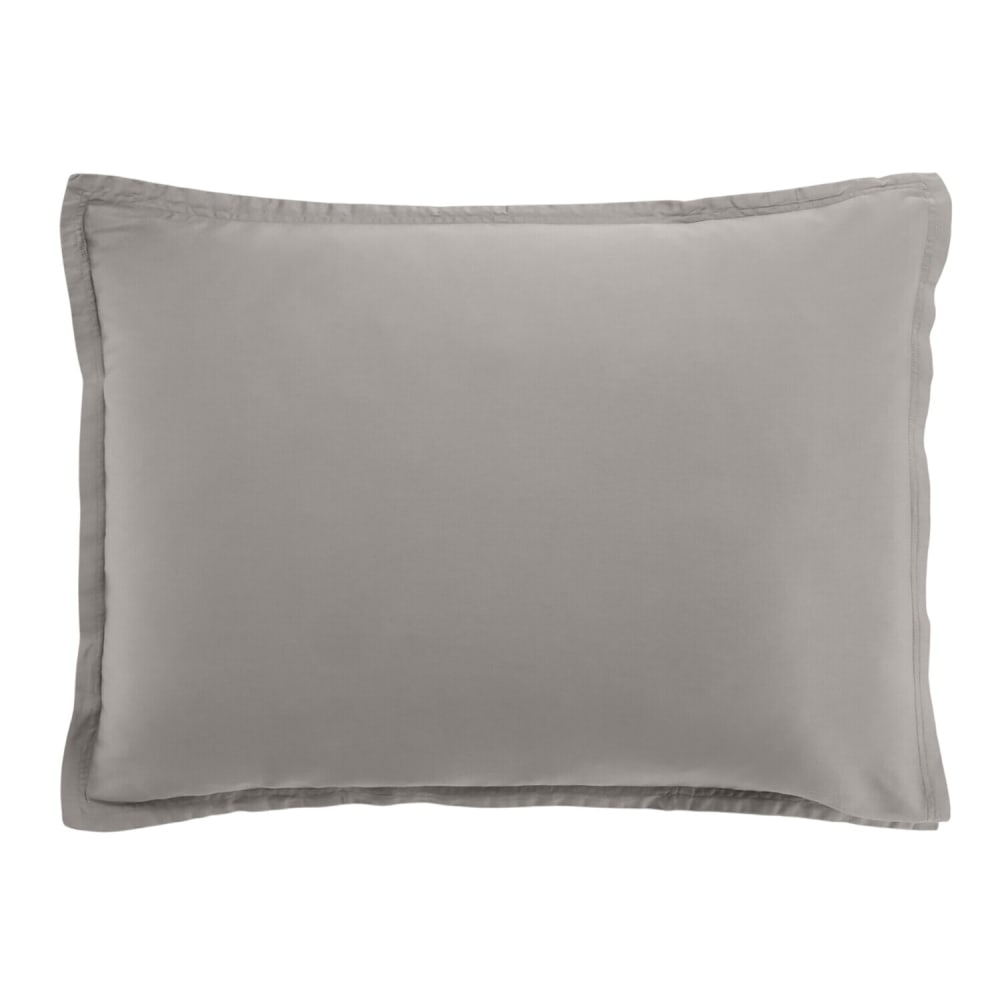 Taie d'oreiller satin de coton gris clair 50x70 cm