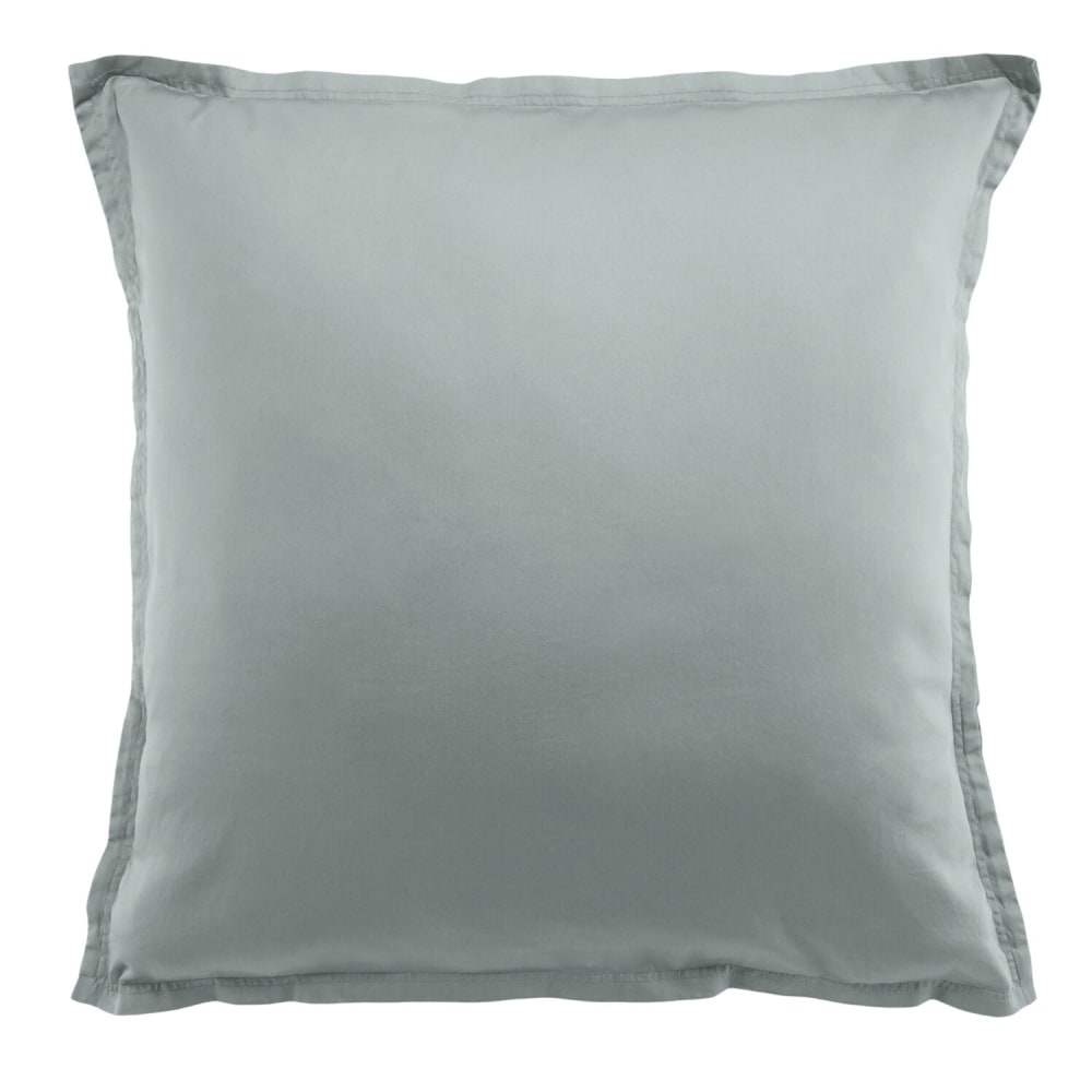 Taie d'oreiller satin de coton celadon 65x65 cm