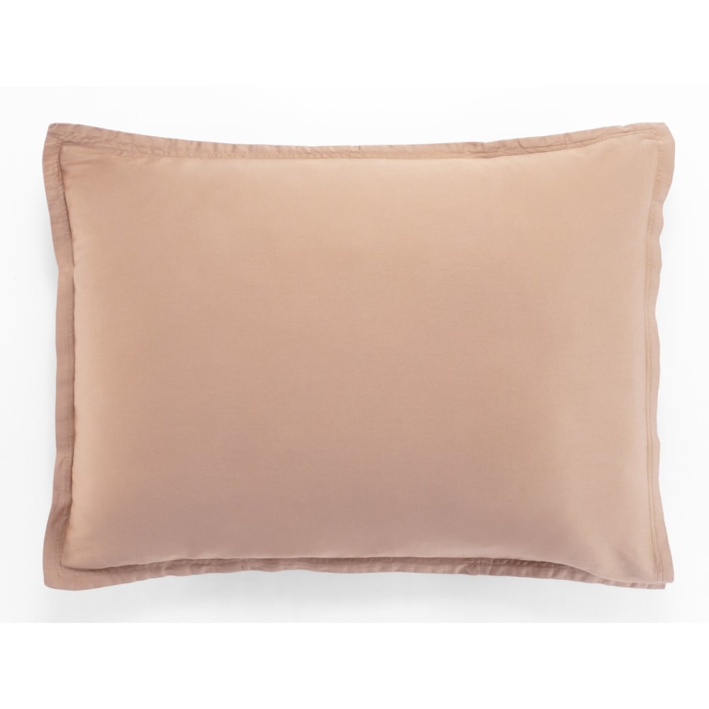 Taie d'oreiller satin de coton rose nude 50x70 cm